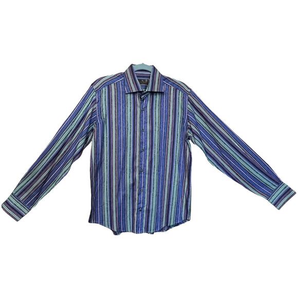 ETRO Authentic Buttons up Stripes Shirt Made in Italy Size M Long Sleeves - Picture 3 of 11